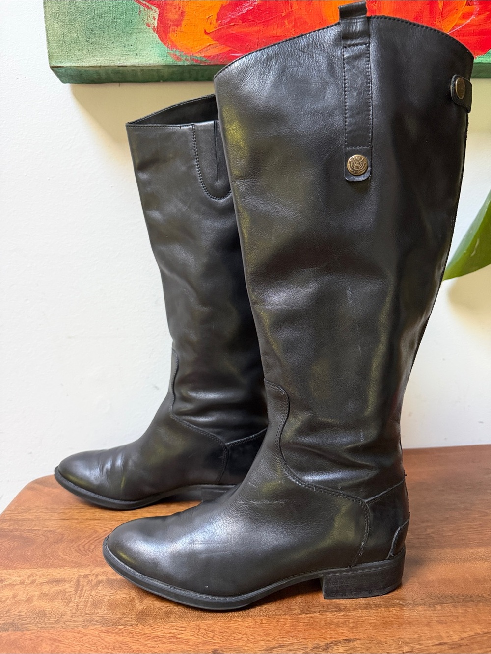 Sam Edelman Penny Classic Tall Leather Riding Boots - Black 8.5